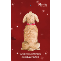 Kerstbal Labradoodle - 4 stuks 